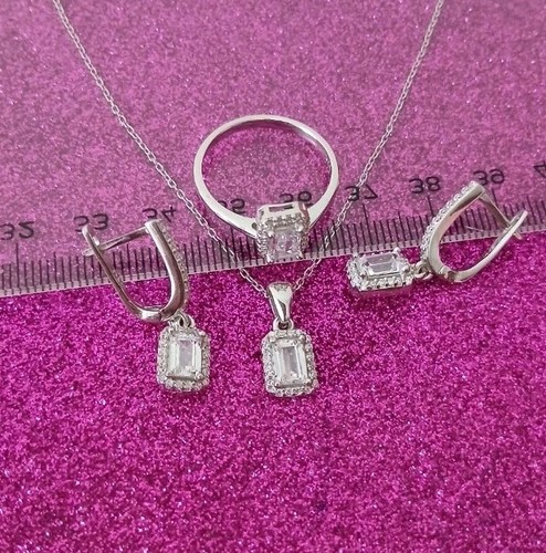 925 silber schmuckset zirkonia - silber,