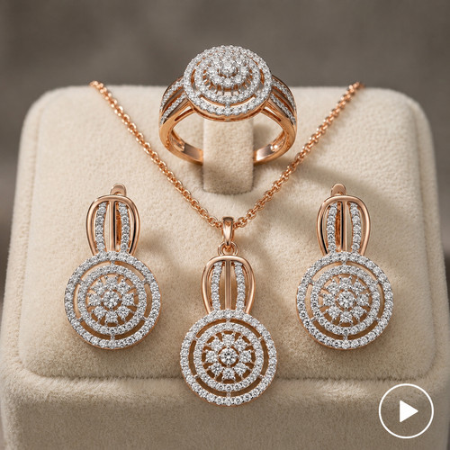 Zirkon schmuckset für damen - zirkon,