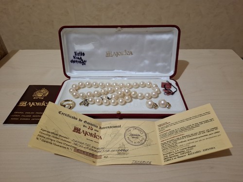 Majorica perlen set kette - set:,