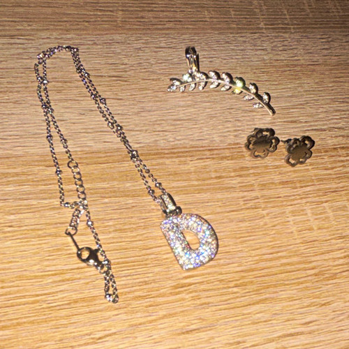 Silberfarbenes schmuckset aus - silberfarbenes,