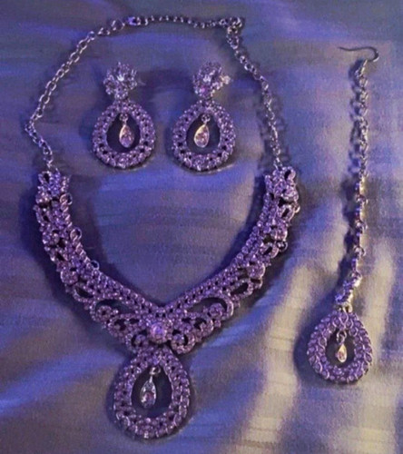 Schmuckset silberfarben strass - silberfarben,