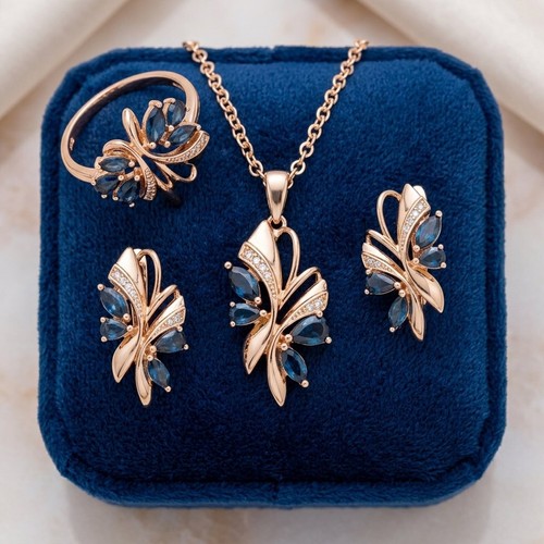 Schmuckset blau schmetterling - schmuckset,
