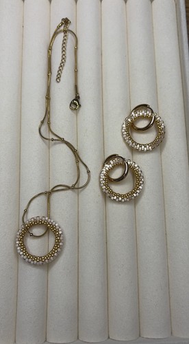 Elegantes schmuckset beige - schmuckset,