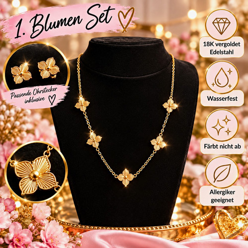 Blumen schmuckset halskette - schmuckset, &