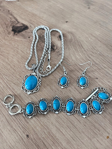 Schmuckset silberfarben mit