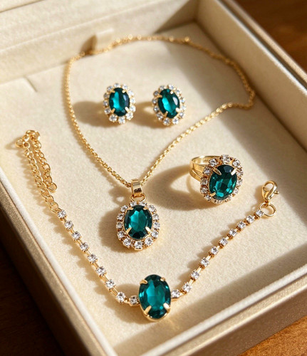 Schmuckset goldfarben mit