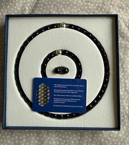Schwarzes perlen schmuckset - schwarzes, perlen-schmuckset