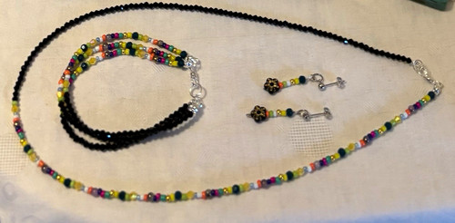 Mehrfarbiges glas schmuckset - mehrfarbiges, glas-schmuckset