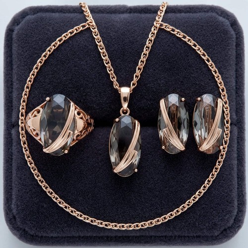Schmuckset grau zirkon - grau, ring