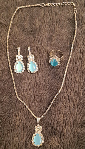 Schmuckset silberfarben blaue