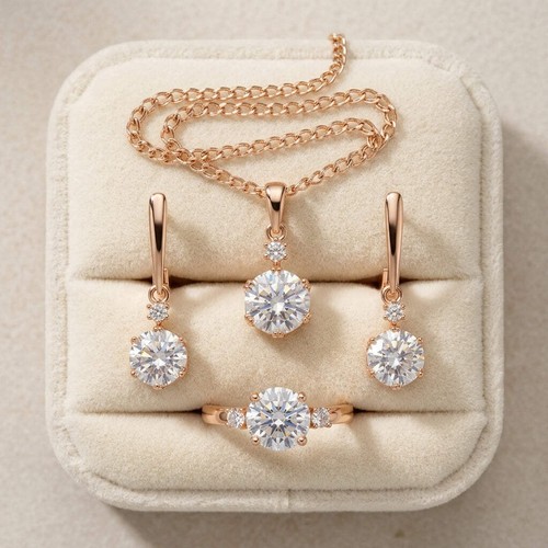 Schmuckset weiß zirkon ring - schmuckset,