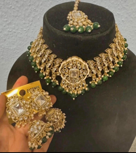 Schmuckset goldfarben grün - schmuckset, goldfarben/grün