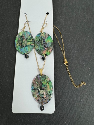 Abalone schmuck set anhänger - abalone,