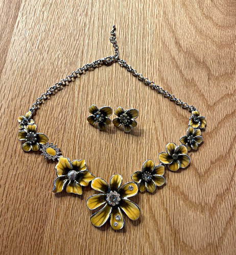 Blumen schmuckset halskette - halskette, &