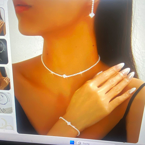 Schmuckset silber strass klar - schmuckset,