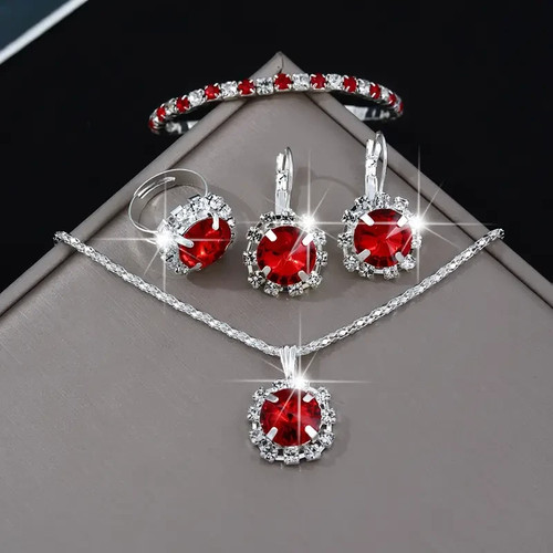 Elegantes schmuckset mit roten - mit,