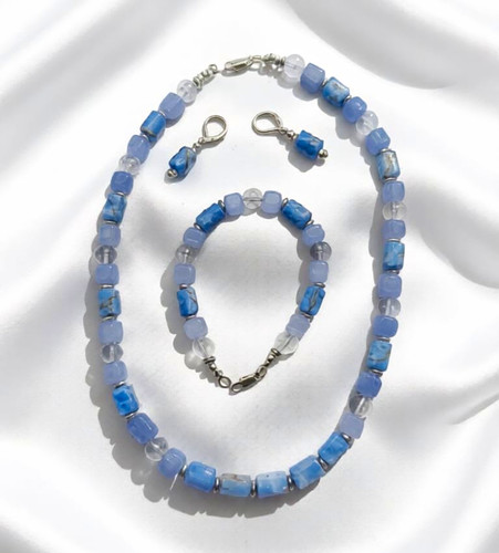 Schmuckset blau silber - schmuckset, blau/silber