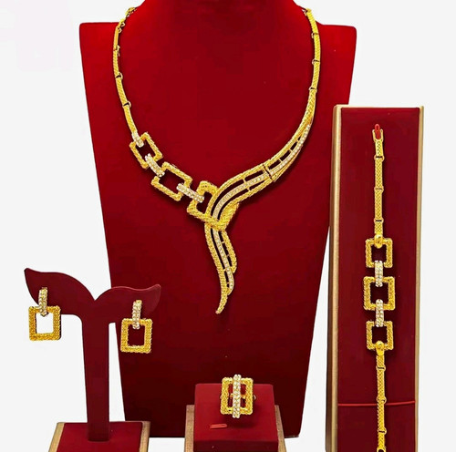 Schmuckset goldfarben strass - schmuckset,
