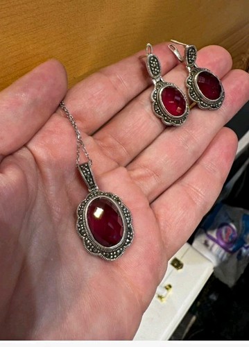 Silber schmuckset markasit - silber,