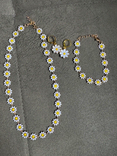 Schmuckset blumen emaille - blumen,