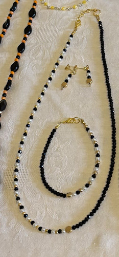 Perlen schmuckset halskette - schmuckset:,