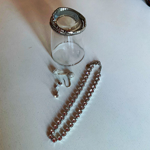 Schmuckset silberfarben mit